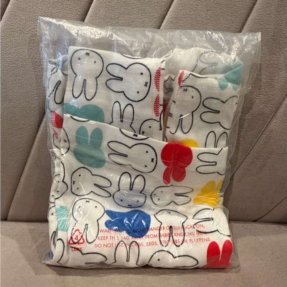Hanna Andersson Miffy Organic Cotton Pajama Set - White with Red Yellow Blue - Picture 4 of 4
